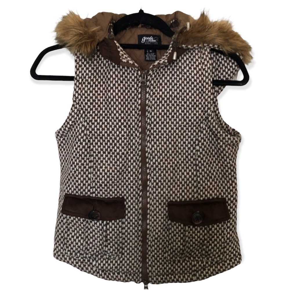Good Rider Equestrian Wool Vest Houndstooth Tweed Quilted vest
